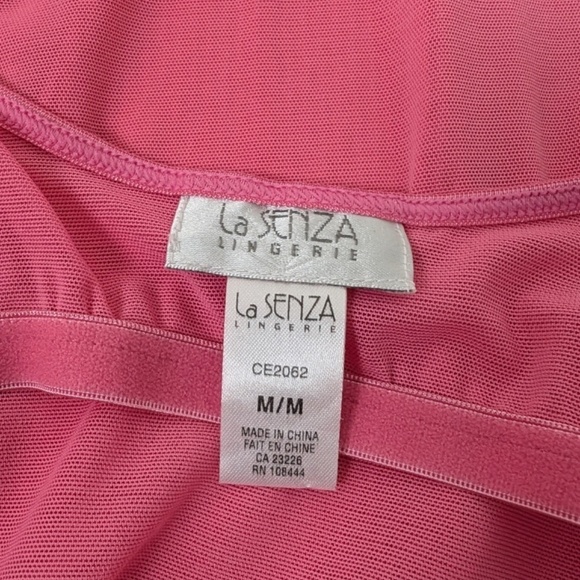 Pink Sheer Mesh Mini Slip Dress La Senza Square Neckline Straps Tank Sleeveless - Picture 10 of 11